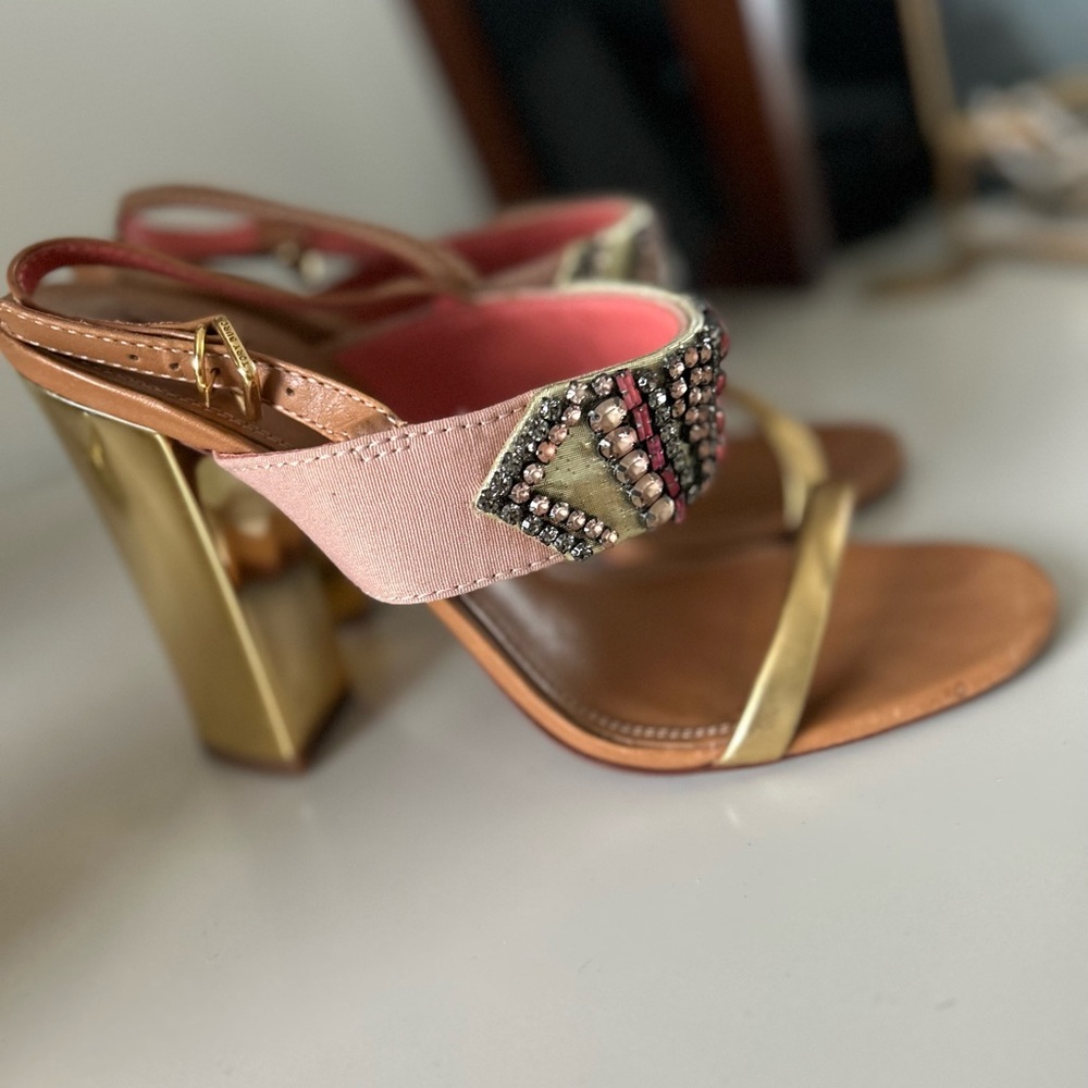 Gorgeous, authentic Tory Burch beaded sandal.